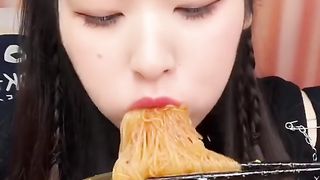 Eat spicy chinese noodles