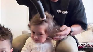 Baby's Hair Styled with a Vacuum Cleaner