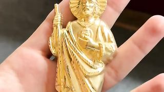 Real Gold 5 Inches San Judas Tadeo Pendant by Ijaz Jewelers