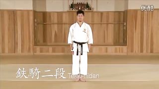 Performing the kata of Tekki Nidan from shotokan style karate