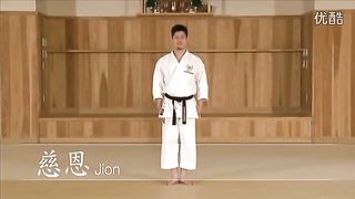 Execution of Jion kata from Shotokan style karate