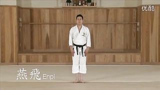 Enpi kata performance of Shotokan style karate