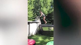 Girl FALLS off TRAMPOLINE! | Trampoline Fails