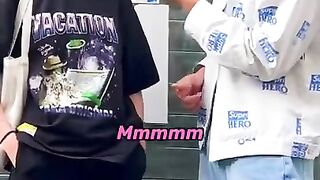 Surprising Girls With Free Asian Food #shorts