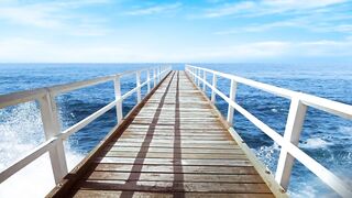 Meditation music with sound of water sea