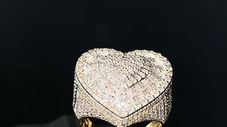10K Yellow Gold 3.71CTW DIAMOND HEART RING
