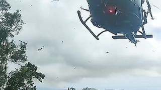 Huey Landing on the Hilltop