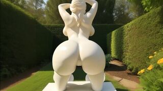Art beautiful plaster statue in garden 2
