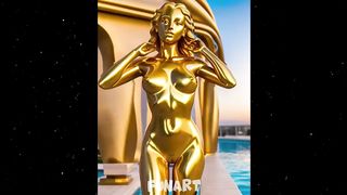 ART luxurious Golden Statues in Dubai Sculptures