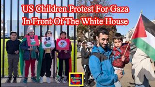 US children protest for Gaza in front of the White House