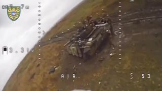Ukraine Conflict | Kamikaze Drone Hits Russian Infantry Behind Tank - Avdiivka, Nov 2023 | RCF