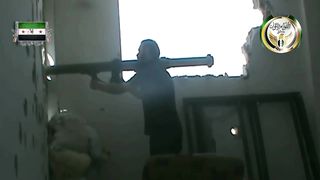Syria Conflict | FSA Fighters Use M79 Osa Anti-Tank Launcher on Fortified Rooftop - Tishre | RCF