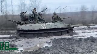 Ukraine Russia War | Russian MT-LB with ZU-23-2 and BMP-2 | Kremennaya Area | RCF