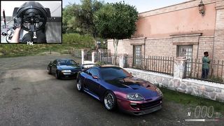 1600HP Toyota Supra MK4 & Nissan Skyline R32 GTR CONVOY Forza Horizon 5 Steering Wheel Gameplay