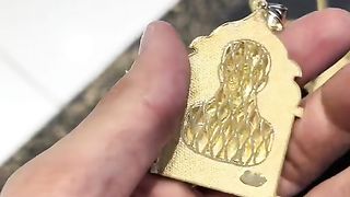 Real Gold Jesus Malverde De Sinaloa Pendants on sale