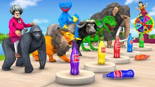 Choose Right Drink with Elephant Gorilla Cow Lion Dinosaur Wild Animals Games Fountain Crossing Game