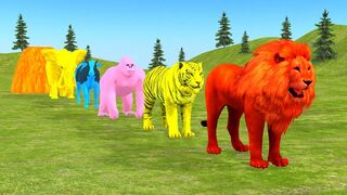Choose Right Drink with Elephant Gorilla Cow Lion Dinosaur Wild Animals Games Fountain Crossing Game 2