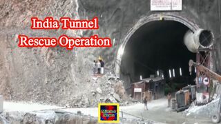 Rescue efforts continue to free the 41 workers trapped in tunnel