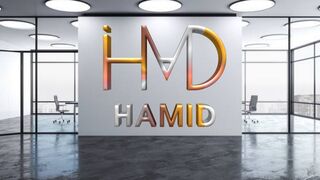 Hamid name logo design in pixellab in mobile/logo design education