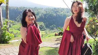 Bali swing and rice terrace view