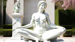 Art Beautiful marble statues in garden