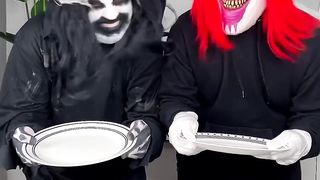 Sharing sweets with monster and clown ???????? #shorts