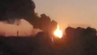 Russian Vostochny Airport Kursk on fire
