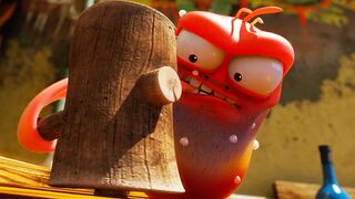 Larva-hard work-cartoon
