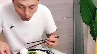 Husband and wife eating food