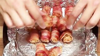 Biscuits smeared with mozzarella cheese