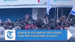 Bentrok antara kelompok pro Palestina dan kelompok pro israel Di Bitung Sulut