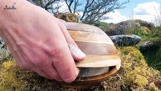 ????Thick Crispy Cheese Pizza crust with a beautiful view of the Lake????. ASMR cooking. NO talk