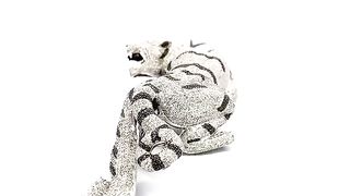 10K White Gold & Natural Diamond Panther Pendant