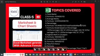 Adv MS Excel Class 5 LIVE Recording | TLCC