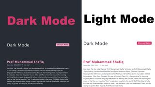 How to create Dark Mode  in HTML, CSS, and JavaScript|JavaScript tutorial| @profmuhammadshafiq