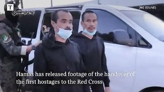 Hamas releases footage of hostages handover