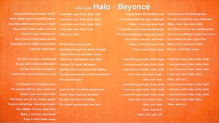 LIRIK LAGU HALO - BEYONCE
