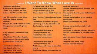 Foreigner - I Want To Know What Love Is LIRIK