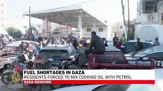 Residents are forced to mix cooking oil with petrol in Gaza