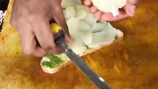 Mumbai Hakka Noodles Cheese Sandwich _ Indian Street Food _ #shorts #short #youtubeshorts