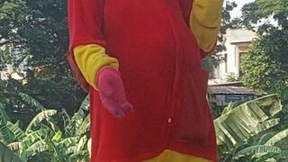 clown dancing to DJ music