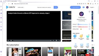 COS TV crypto video platform for uploading videos and get crypto coins prizes