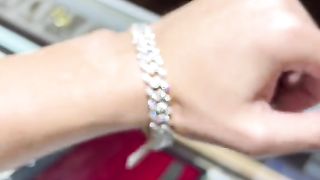 Solid Gold & Natural Diamond Cuban Link Bracelet