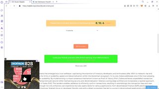 173 Solana satoshi to faucetpay wallet - claim every 2 minutes