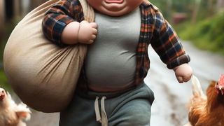 Bayi di kejar ayam dan Guk-guk..????