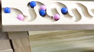 Twaight board with curves educational toys  Wooden spoon makers tracked balls inclined straight 2