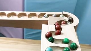 Twaight board with curves educational toys  Wooden spoon makers tracked balls inclined straight 3