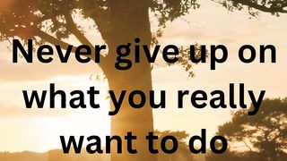 Never give up on what you really want to do