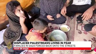 Displaced Palestinians living in fear families in Gaza forced back onto the streets