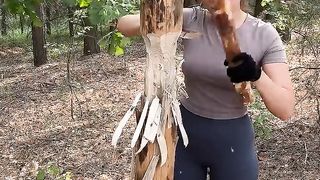 Lisa69 WOMAN knows how to handle a knife???? #camping #survival #bushcraft #outdoors 2